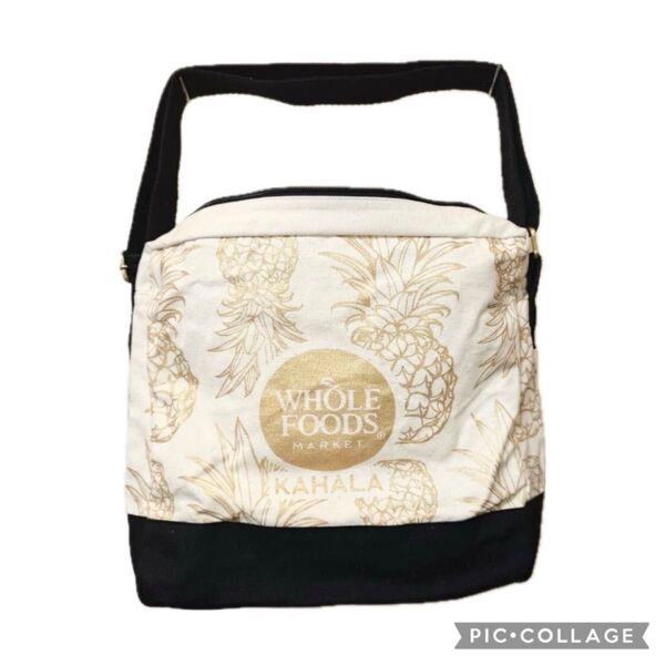 ホールフーズマーケット ハワイ ショルダーバッグ オフホワイト オーガニックコットン パイナップル WHOLE FOODS 新品