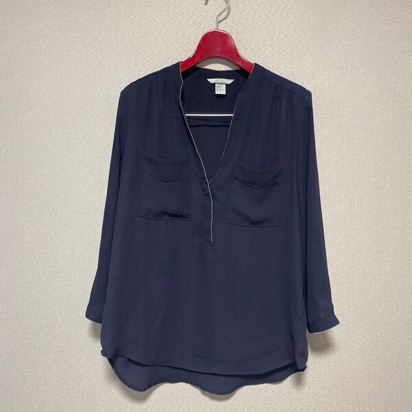 H&M ブラウス ネイビー 長袖