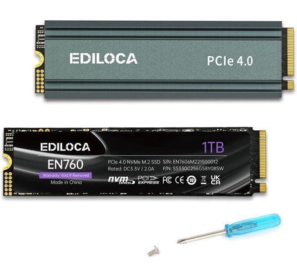 EN760 SSD ヒートシンク付き 1TB PCIe Gen4x4 NVMe M.2 2280