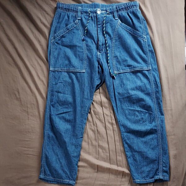 Lee "DUNGAREES" イージーベイカー クロップドパンツ インディゴブルー 濃青 チェーンステッチ