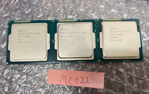 022:iIntel i7-4770K 3.50GHz 1個/i7-4790K 4.00GHz 2個 計3個