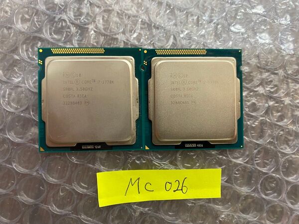 026:Intel Core i5-3770K 3.50GHz SR0PL CPU 計2個