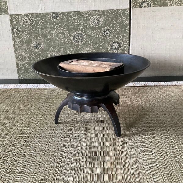 伝統工芸 薄端 花器 水盤 金属製 銅製 花瓶 華道 金属工芸品