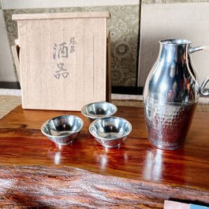 錫製 錫半 本錫 ちろり 酒器セット 盃 お猪口 酒器 徳利 盃 錫半 錫製