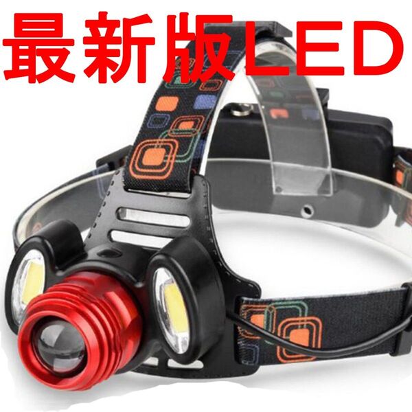 ヘッドライト 充電式 LED 作業 電池 バッテリー アウトドア usb充電 ヘッドランプ 単品Q21614