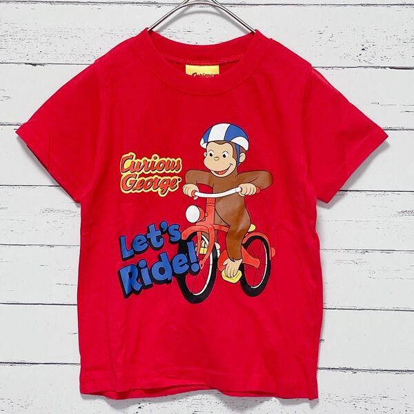 【タグ付き未使用】薄手 おさるのジョージ 半袖Tシャツ 110 フロントプリントTシャツ コットン 綿100%
