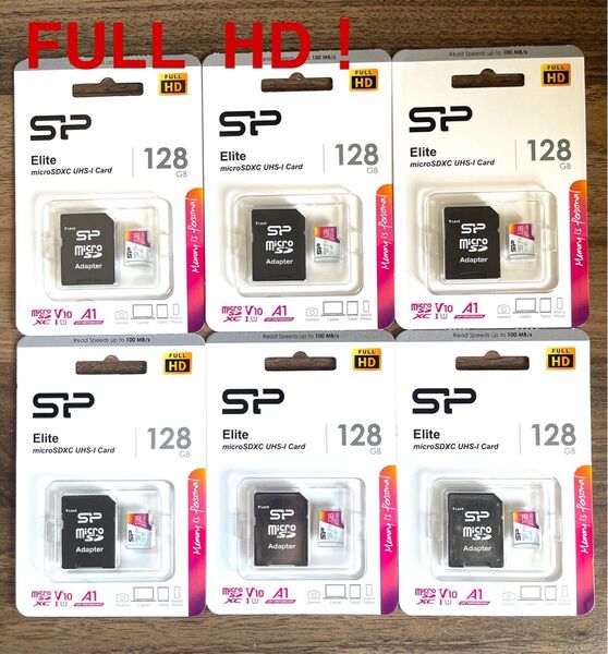 microSDカード 128GB (FULL HD)シリコンパワー【6個セット】