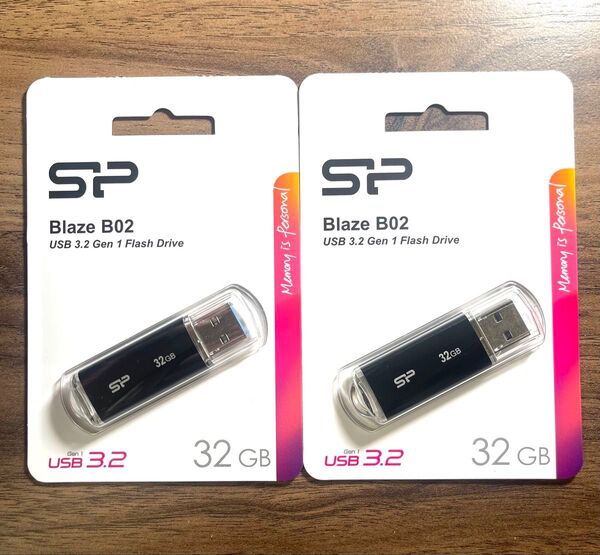 USBメモリ 32GB シリコンパワーUSB3.1ヘアライン仕上げ【2個セット】