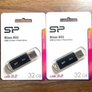 USBメモリ 32GB シリコンパワーUSB3.1ヘアライン仕上げ【2個セット】