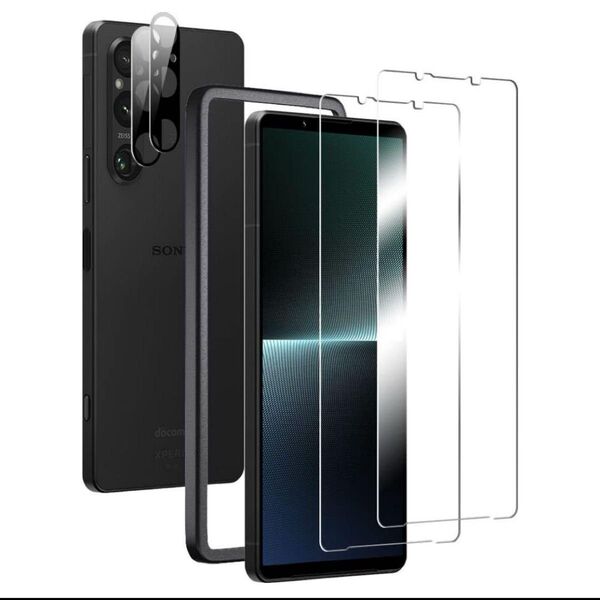 Xperia 1 V フィルム 2枚 + カメラフィルム【旭硝子素材製】2枚