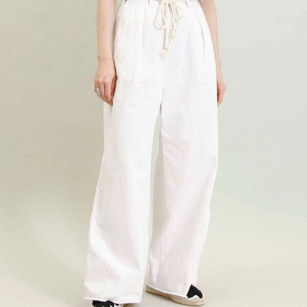 美品!ジョンブル johnbull ウエストコードデニムパンツ ワイドパンツ