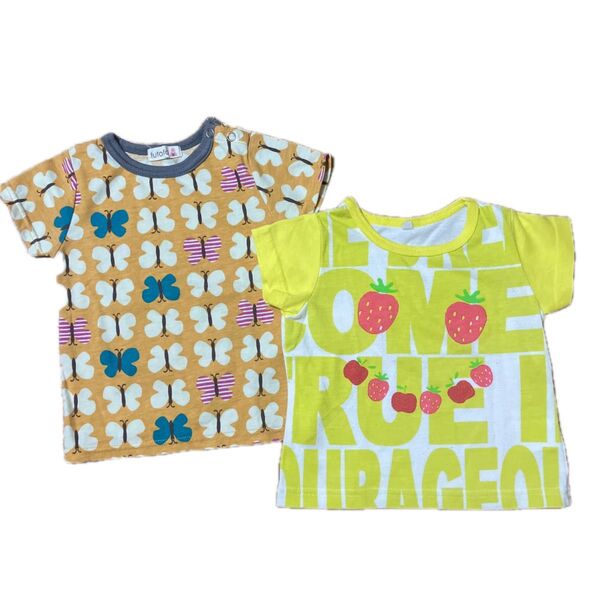 半袖Tシャツ キッズ Tシャツ 女の子 蝶々 いちご 半袖 トップス まとめ売り 古着 80
