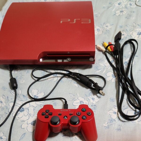 SONY PlayStation3 (PS3) 本体一式 レッド+ソフト数本