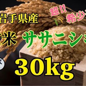 お米 玄米【岩手県産玄米ササニシキ30kg】希少なお米♪身体に優しいお米です!人気商品の為、お早めにお求め下さいませ♪
