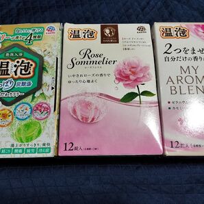 温泡3箱セット 計36個 さっぱり炭酸湯 こだわりリリー、ローズソムリエ、マイアロマブレンド ROSE AROMA アース製薬