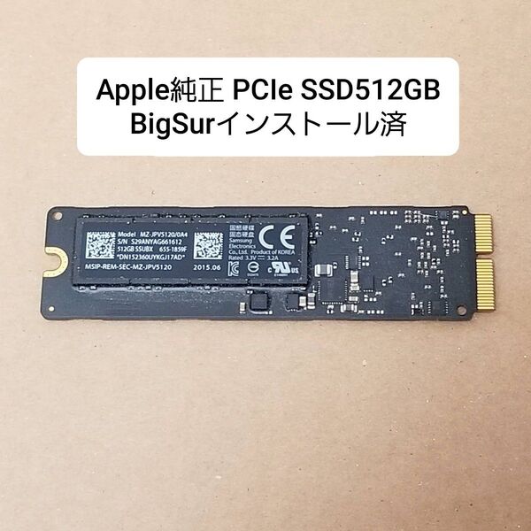 Apple純正 M.2 PCIe SSD512GB BigSur
