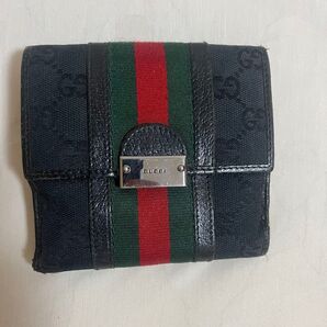 GUCCI 二つ折り 財布 グッチ レザー GG柄 ウォレット