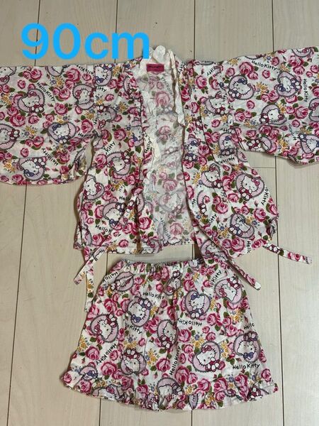 浴衣 甚平 女の子 90cm キティちゃん