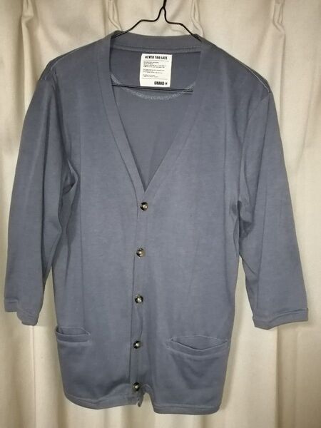 cardigan カーディガン サイズ表記M 長袖 グレー 美品◎ トップス クルーネック ボタン5 左右ポケット付き