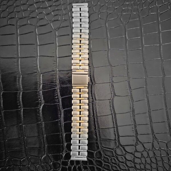 115 マルマン 日本製 腕時計バンド ステンレス製 シルバー色 16mm 艶あり、艶無しのコンビ 新品保管品