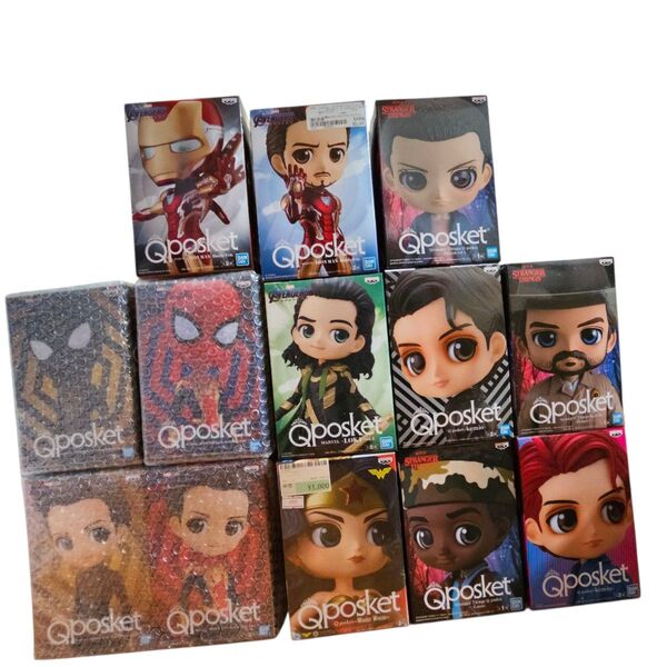 Qposket キューポスケット スパイダーマン アイアンマン ワンダーウーマン 他 13体セット 箱無6500円!