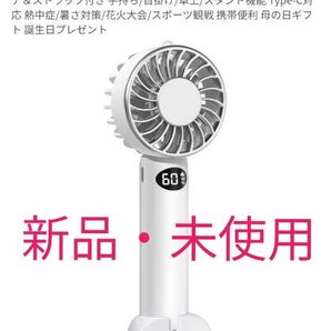 ハンディファン 冷却プレート ミニ携帯扇風機 瞬時冷感 3in1 5段階風量 LED残量表示 軽量 Type-C対応