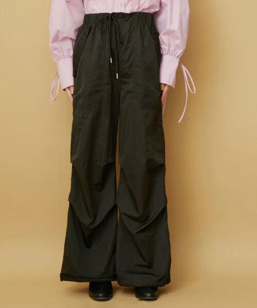 カーゴパンツ M 裾ドロストパンツ Black