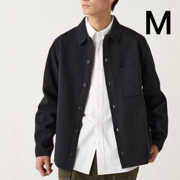 【新品】UNIQLO ミラノリブシャツカーディガン ブラック M 黒 ユニクロ ジャケット