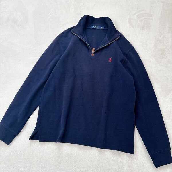 POLOラルフローレン ハーフジップ コットンニット M