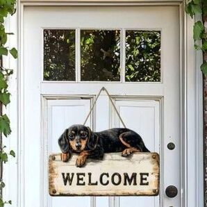 ウェルカムボード ミニチュアダックスフンド 犬 ダックス 愛犬 看板犬
