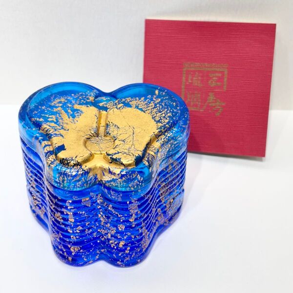 希少!台湾 琉璃工房 ガラス工芸品 1996年 小物入れ