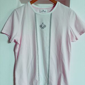 courreges Tシャツ ピンク ロゴ テニスウェア パステルピンク