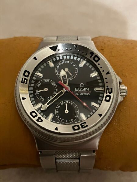 値下げ 稼働★ELGIN エルジン ユニセックス クォーツ腕時計 ※電池新品交換済
