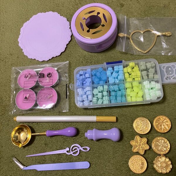 シーリングワックス シーリングスタンプ ワックス スタンプ シーリング ヘッド 炉 スプーン ピンセット ハンドル