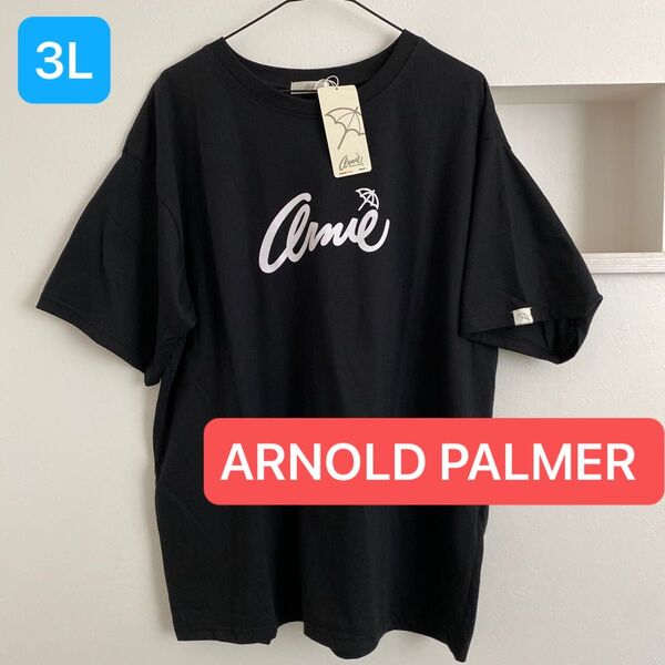 新品タグ付 レディース ARNOLD PALMER arnie Tシャツ 3L ブラック アーノルドパーマー