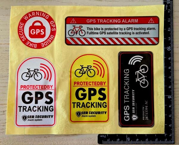 GPS追跡警告ステッカー シール 【防水・反射仕様】自転車用