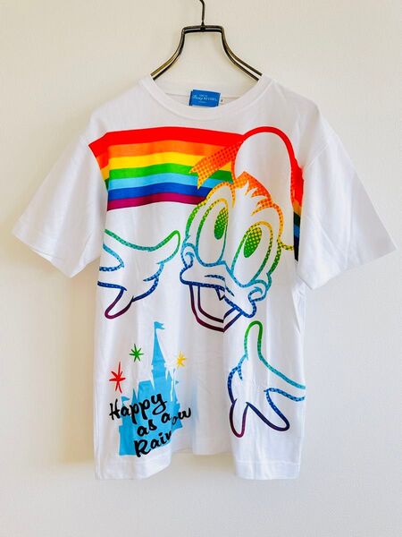 ドナルドダック Tシャツ Happy as a Rainbow