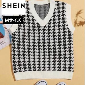 SHEIN 千鳥柄 ベスト Mサイズ