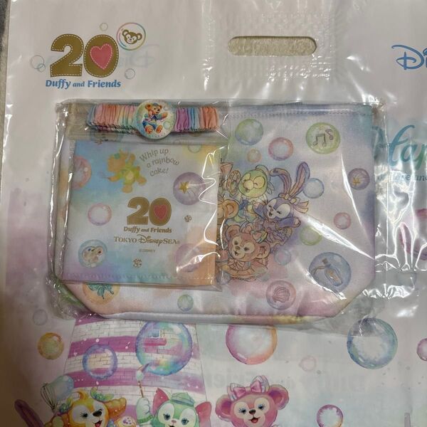 カラフルハピネス ダッフィー 20周年 ランチケース ランチクロス スーベニア