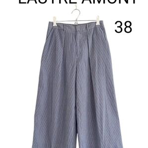 LAUTRE AMONT コットンキュプラ ストライプガウチョパンツ 38 ガウチョ ボトムス