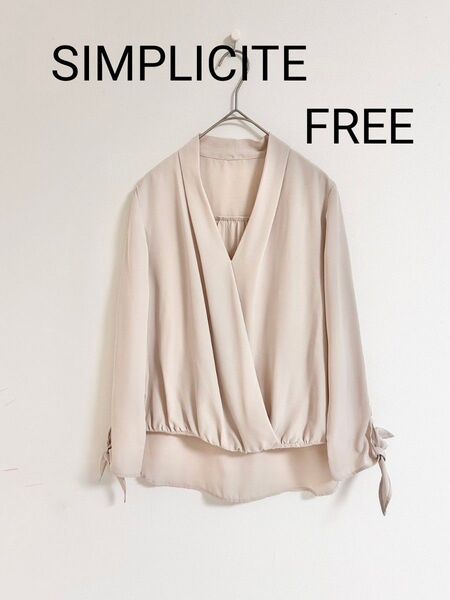 SIMPLICITEシンプリシテェ カシュクール袖リボンブラウス シフォン