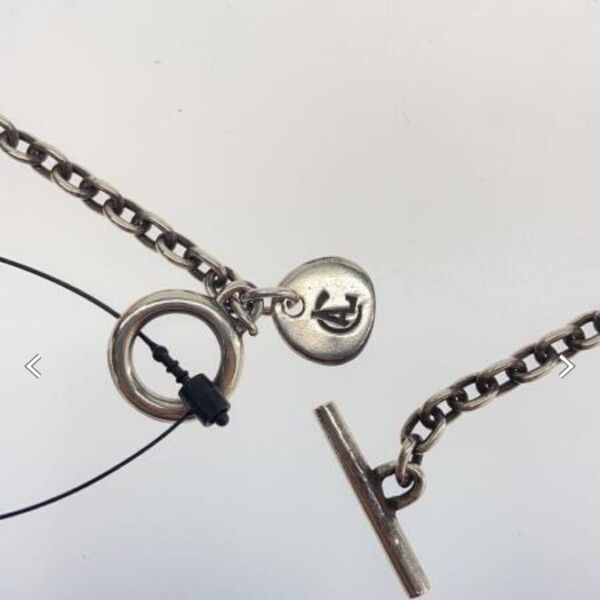 希少品 Calee/極太Silver あずきTバーネックレスチェーン