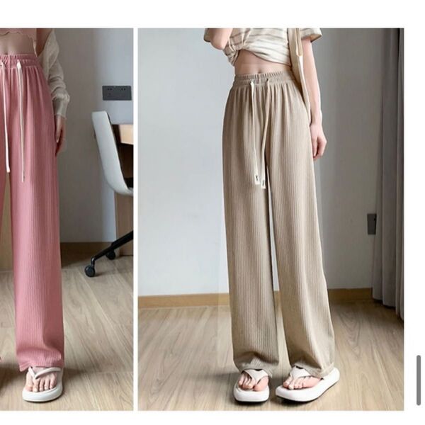 韓国 リブパンツ さらてる さらてろ モカ M 春夏用