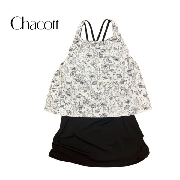 Chaccot チャコット ヨガウェア タンクトップ 白 黒 グレー 花柄 S