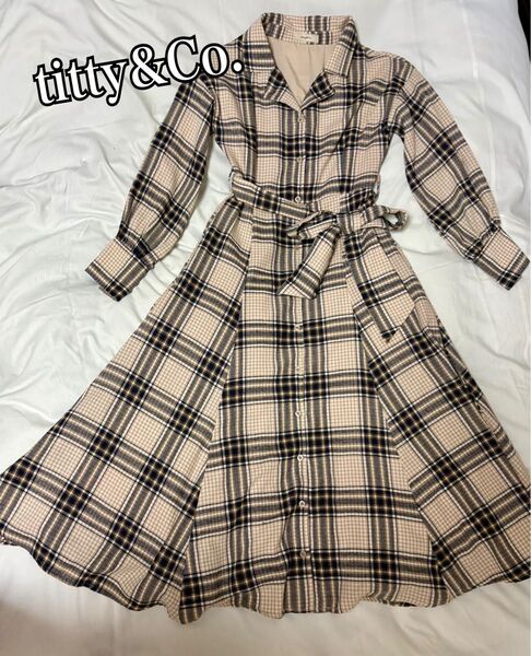titty&Co. チェック柄ロングシャツワンピース