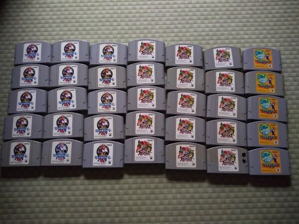マリオカート64×15個/大乱闘スマッシュブラザーズ×15個/マリオテニス64×5個セット Nintendo 起動確認済 任天堂