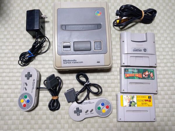 スーパーファミコン本体一式+スーパーゲームボーイ+カセット2個 スーパードンキーコング/ドラゴンボールZ超武闘伝 Nintendo
