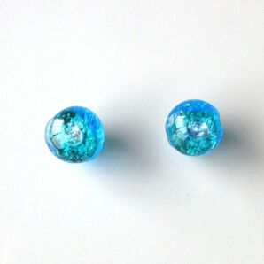 ホタルガラス(蓄光、沖縄とんぼガラス)◆コウリブルー8mm◆2個