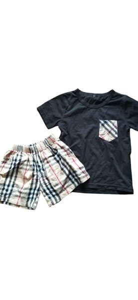 子供服 セットアップ Tシャツ ハーフパンツ チェック柄
