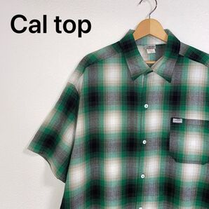 USA製 Caltop キャルトップ オンブレチェック 半袖シャツ アメリカ製 XL チカーノ